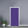 Purple Alien Face Pattern Print Door Sticker