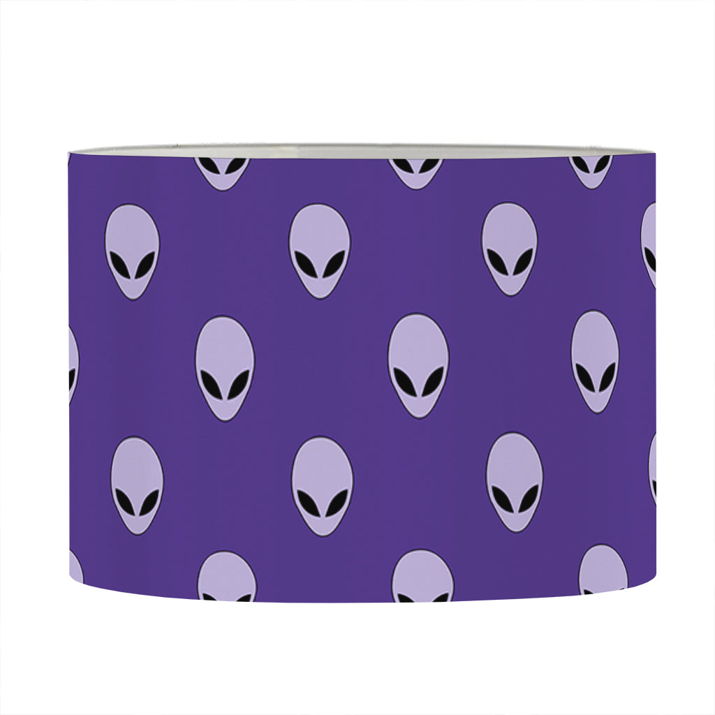 Purple Alien Face Pattern Print Drum Lamp Shade
