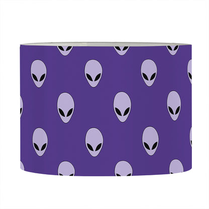 Purple Alien Face Pattern Print Drum Lamp Shade