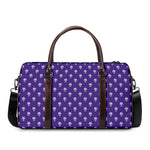 Purple Alien Face Pattern Print Duffle Bag