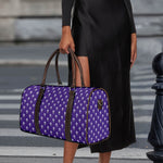 Purple Alien Face Pattern Print Duffle Bag