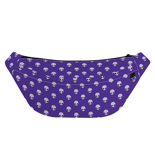 Purple Alien Face Pattern Print Fanny Pack