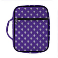 Purple Alien Face Pattern Print Front Pocket Bible Bag