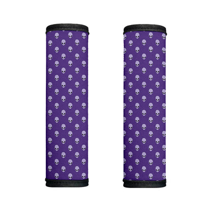 Purple Alien Face Pattern Print Handle Covers