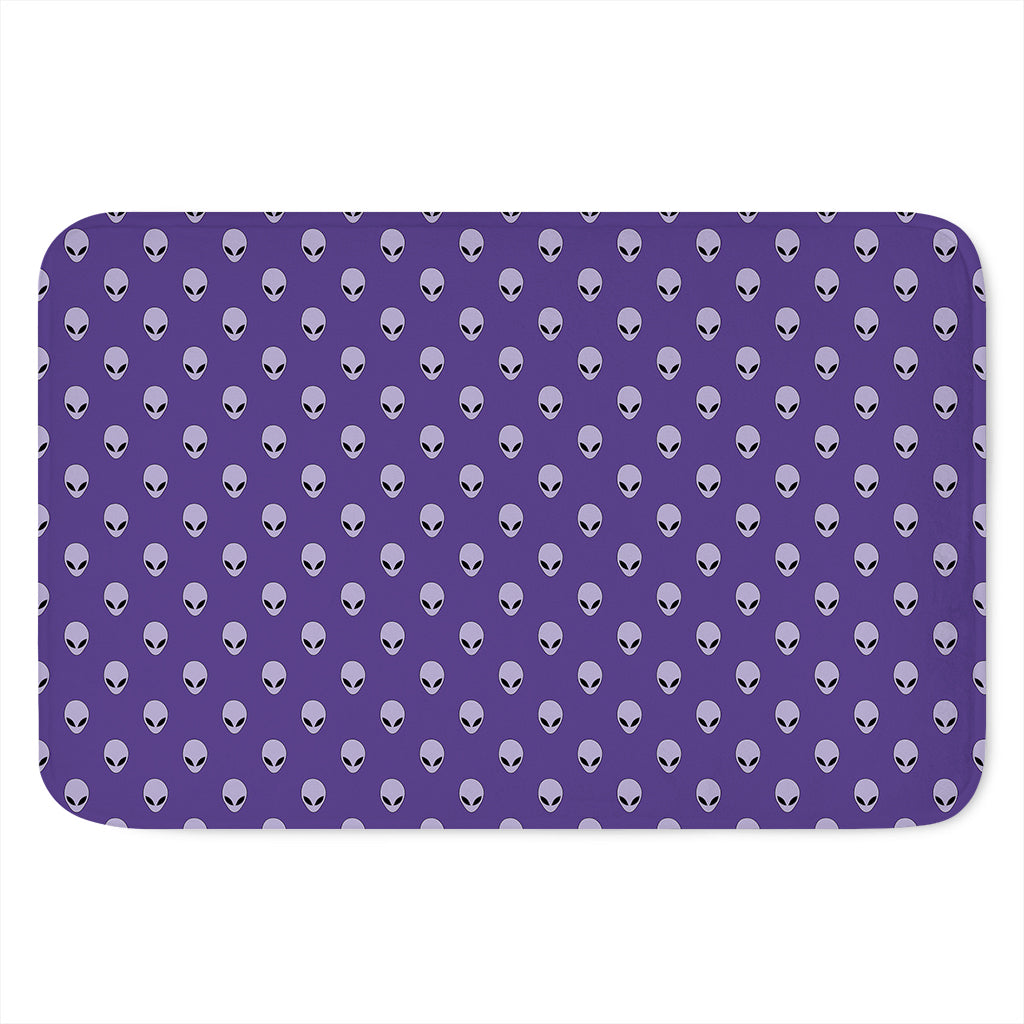 Purple Alien Face Pattern Print Indoor Door Mat