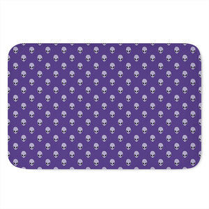 Purple Alien Face Pattern Print Indoor Door Mat