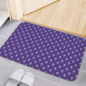 Purple Alien Face Pattern Print Indoor Door Mat