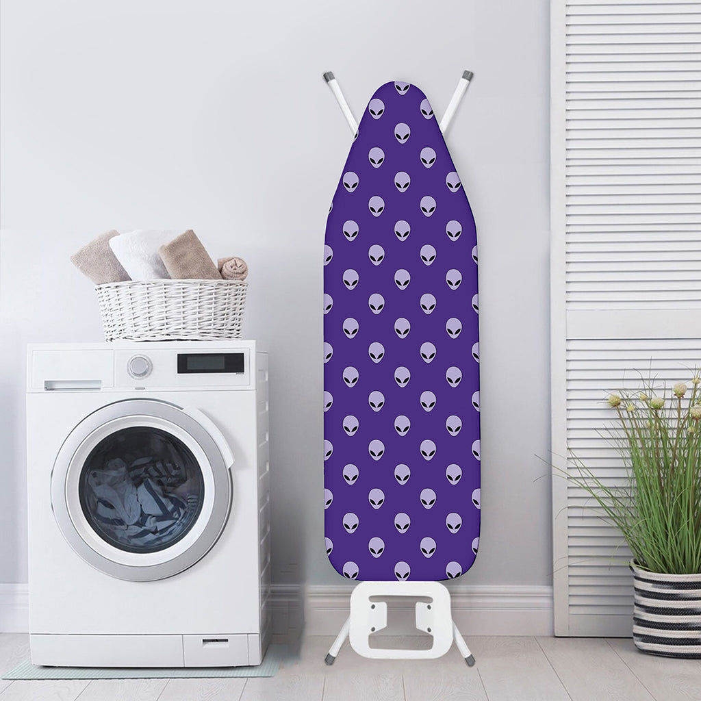 Purple Alien Face Pattern Print Ironing Board Cover