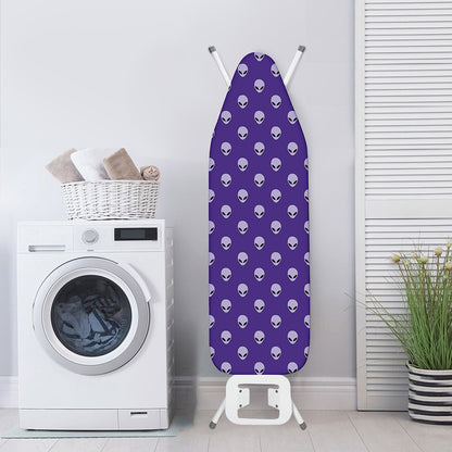 Purple Alien Face Pattern Print Ironing Board Cover