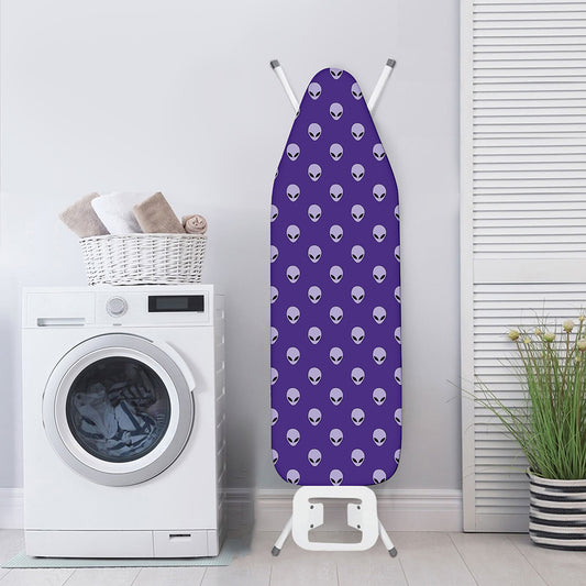 Purple Alien Face Pattern Print Ironing Board Cover