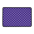 Purple Alien Face Pattern Print Kitchen Mat