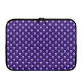 Purple Alien Face Pattern Print Laptop Sleeve