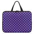 Purple Alien Face Pattern Print Laptop Sleeve With Handle