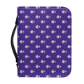 Purple Alien Face Pattern Print Leather Bible Cover