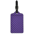 Purple Alien Face Pattern Print Luggage Tag
