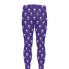 Purple Alien Face Pattern Print Men's leggings