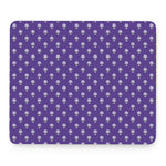 Purple Alien Face Pattern Print Mouse Pad