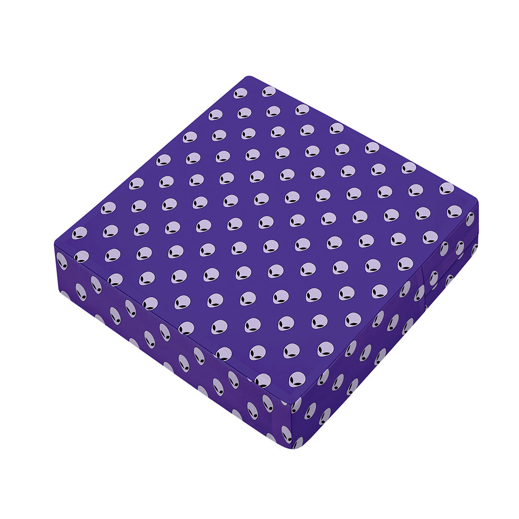 Purple Alien Face Pattern Print Outdoor Seat Cushion Cover