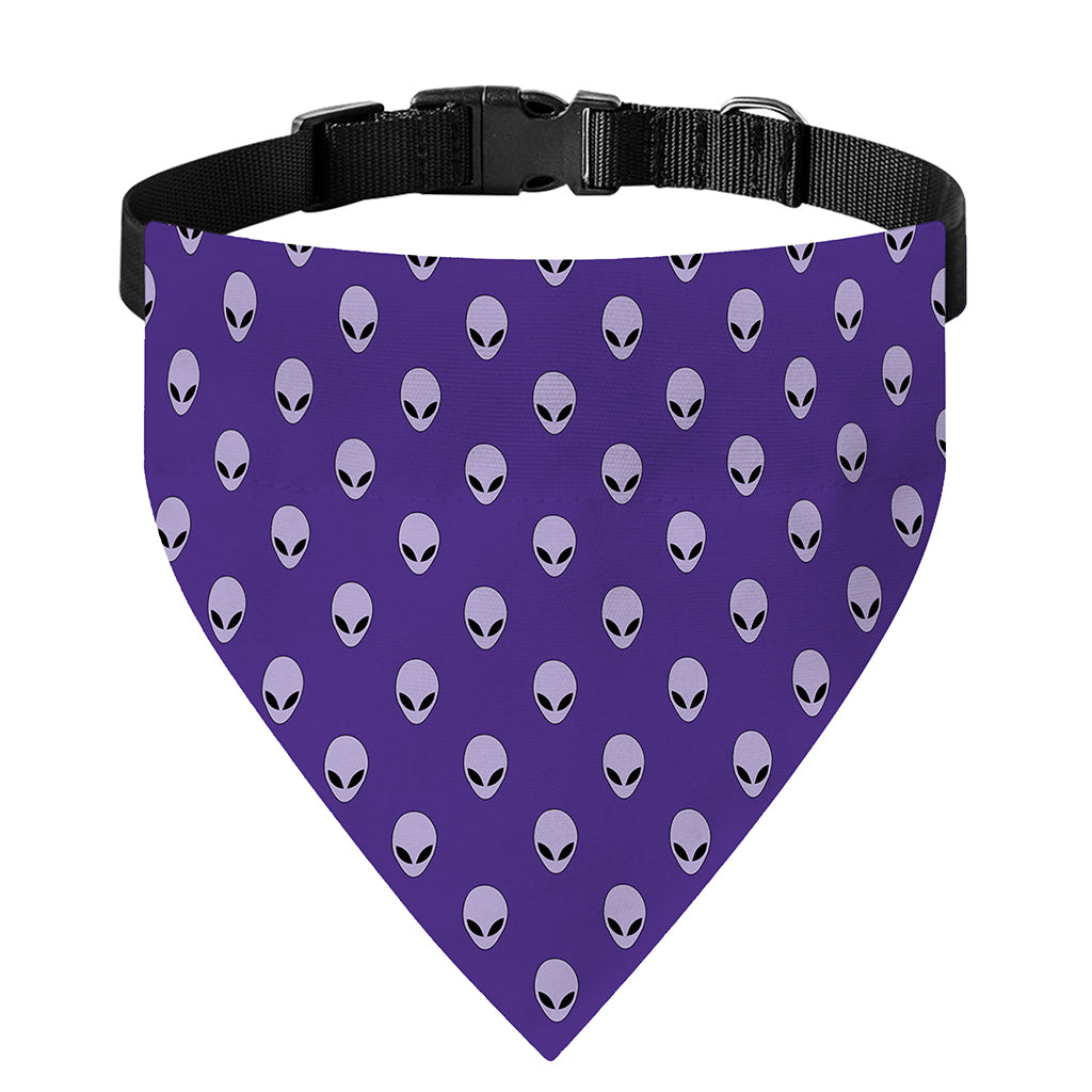 Purple Alien Face Pattern Print Over The Collar Dog Bandana