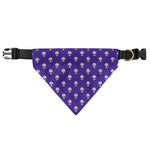 Purple Alien Face Pattern Print Over The Collar Dog Bandana