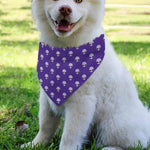 Purple Alien Face Pattern Print Over The Collar Dog Bandana