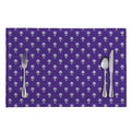 Purple Alien Face Pattern Print Placemat