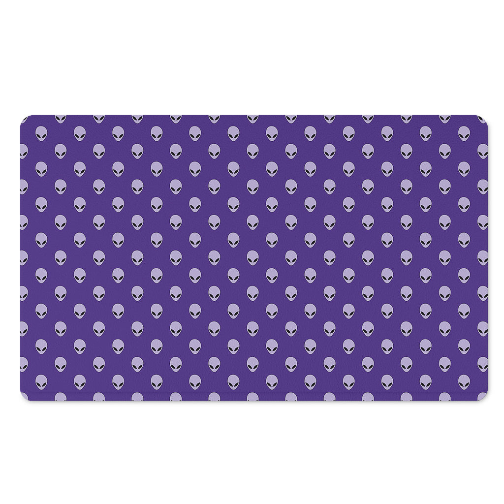 Purple Alien Face Pattern Print Polyester Doormat