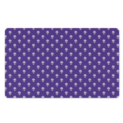 Purple Alien Face Pattern Print Polyester Doormat