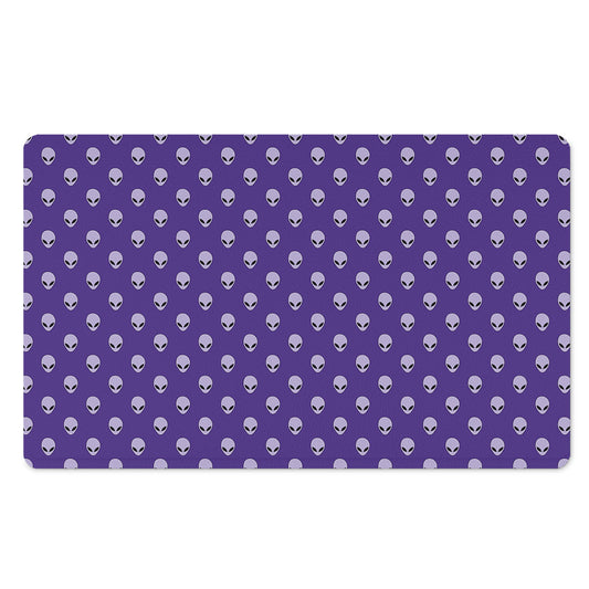 Purple Alien Face Pattern Print Polyester Doormat