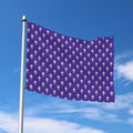 Purple Alien Face Pattern Print Polyester Flag
