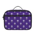Purple Alien Face Pattern Print Portable Lunch Bag