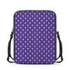 Purple Alien Face Pattern Print Rectangular Crossbody Bag