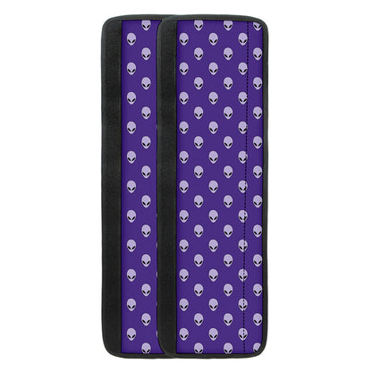 Purple Alien Face Pattern Print Refrigerator Handle Covers
