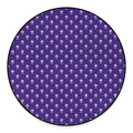 Purple Alien Face Pattern Print Round Floor Mat