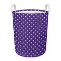 Purple Alien Face Pattern Print Round Laundry Basket