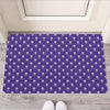 Purple Alien Face Pattern Print Rubber Doormat