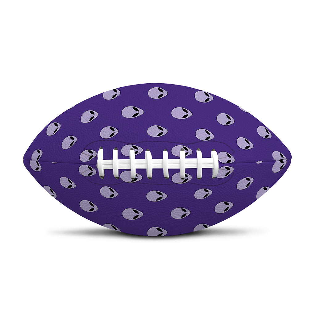 Purple Alien Face Pattern Print Rugby Ball