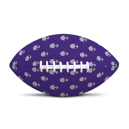 Purple Alien Face Pattern Print Rugby Ball