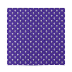 Purple Alien Face Pattern Print Silk Bandana