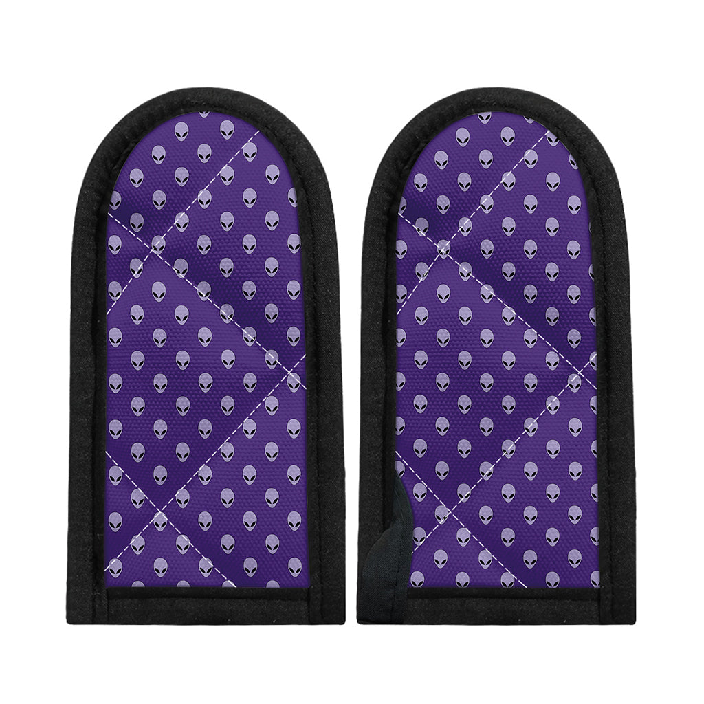Purple Alien Face Pattern Print Skillet Handle Cover