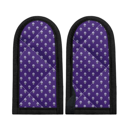 Purple Alien Face Pattern Print Skillet Handle Cover