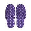 Purple Alien Face Pattern Print Slippers