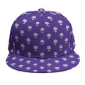 Purple Alien Face Pattern Print Snapback Cap