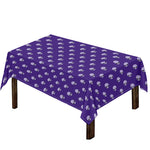 Purple Alien Face Pattern Print Tablecloth