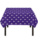 Purple Alien Face Pattern Print Tablecloth