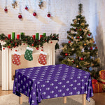 Purple Alien Face Pattern Print Tablecloth