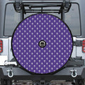 Purple Alien Face Pattern Print Tire Cover With Camera Hole