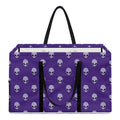 Purple Alien Face Pattern Print Utility Tote Bag