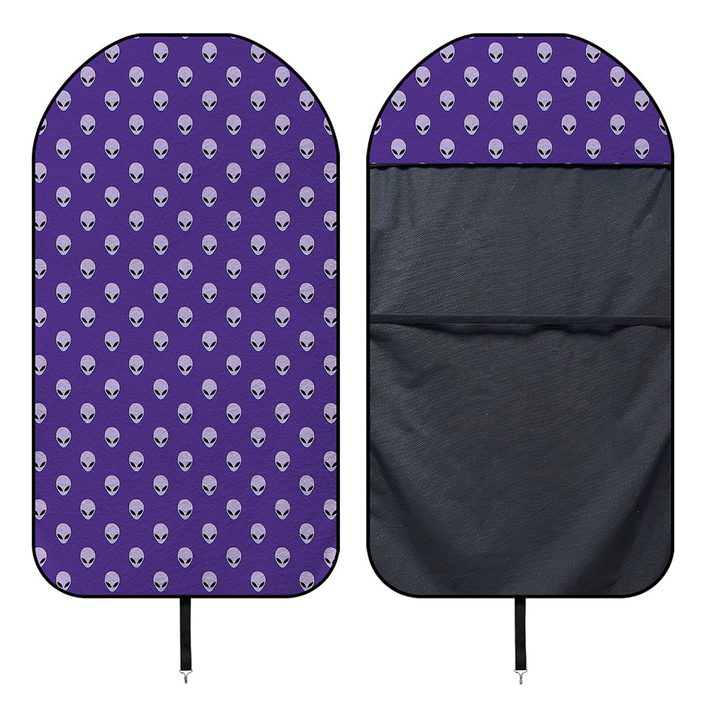 Purple Alien Face Pattern Print Waterproof Car Seat Cover