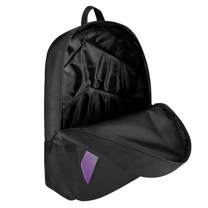Purple All Cancer Awareness Ribbon Print 17 Inch Backpack